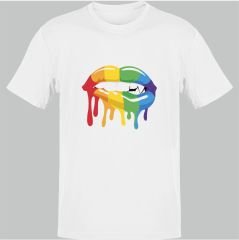 Vampir Dudaklar Beyaz T-Shirt