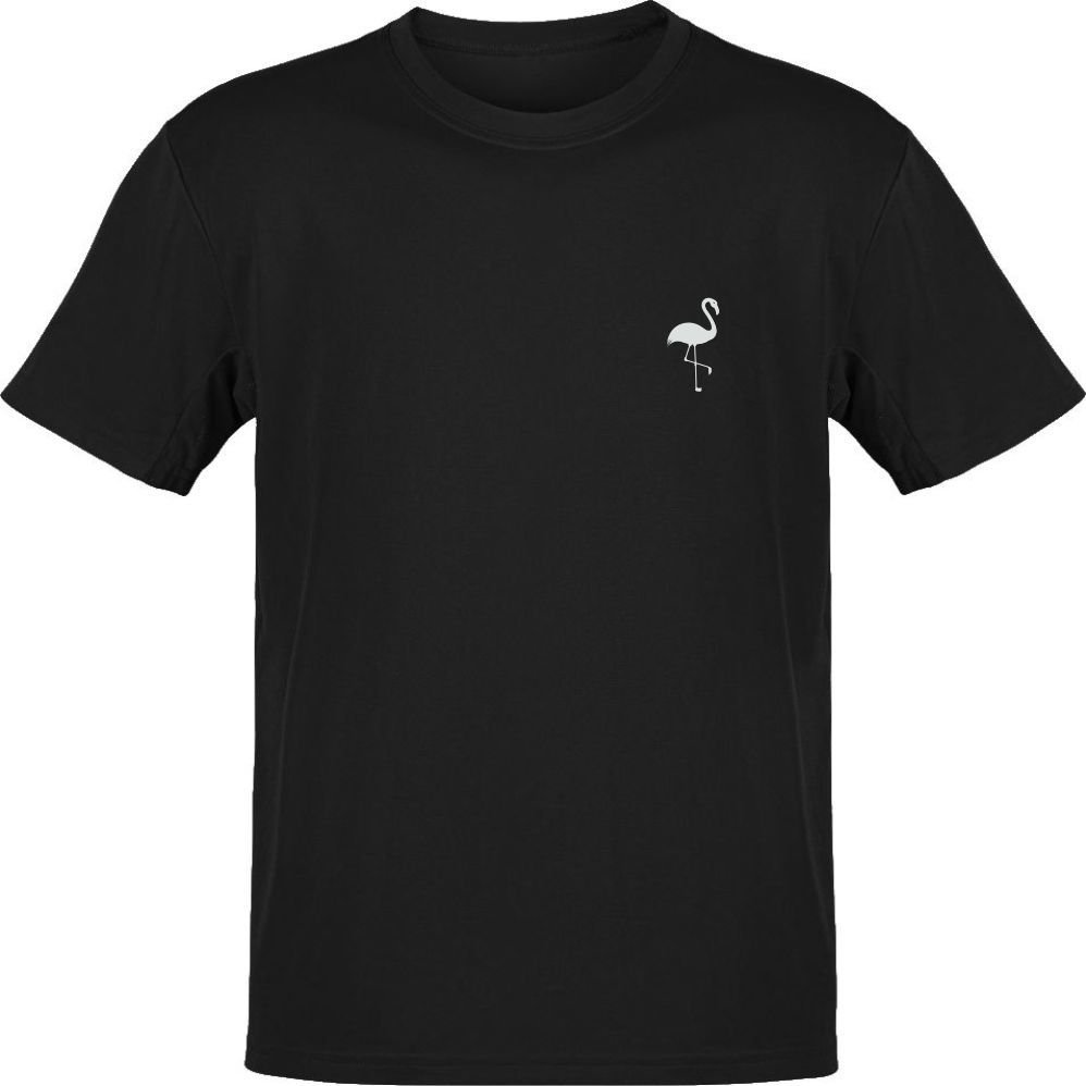 Flamingo Göğüs Logo Siyah T-Shirt