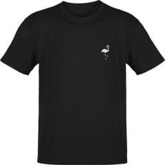 Flamingo Göğüs Logo Siyah T-Shirt