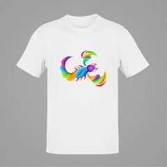 Akrep Burcu Renkli Sembol Beyaz T-Shirt