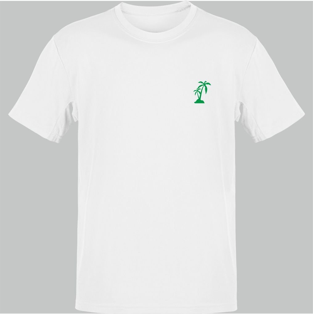 Palmiye Göğüs Logo Beyaz T-Shirt