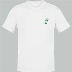Palmiye Göğüs Logo Beyaz T-Shirt
