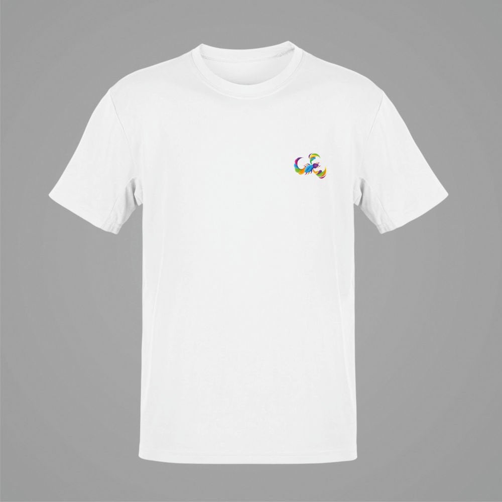 Akrep Burcu Renkli Sembol Göğüs Logolu Beyaz T-Shirt