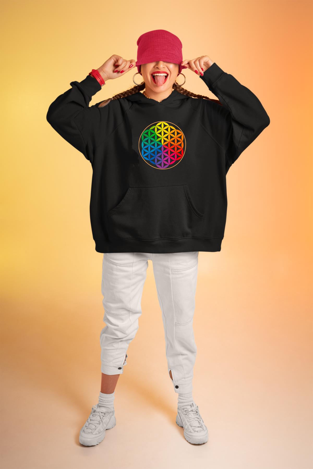 Yaşam Çiçeği Oversize Hoodie