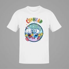 The Cuphead Show Beyaz T-Shirt