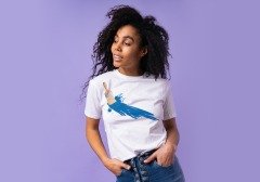 Paint Blue Beyaz T-Shirt