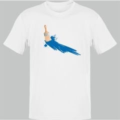 Paint Blue Beyaz T-Shirt