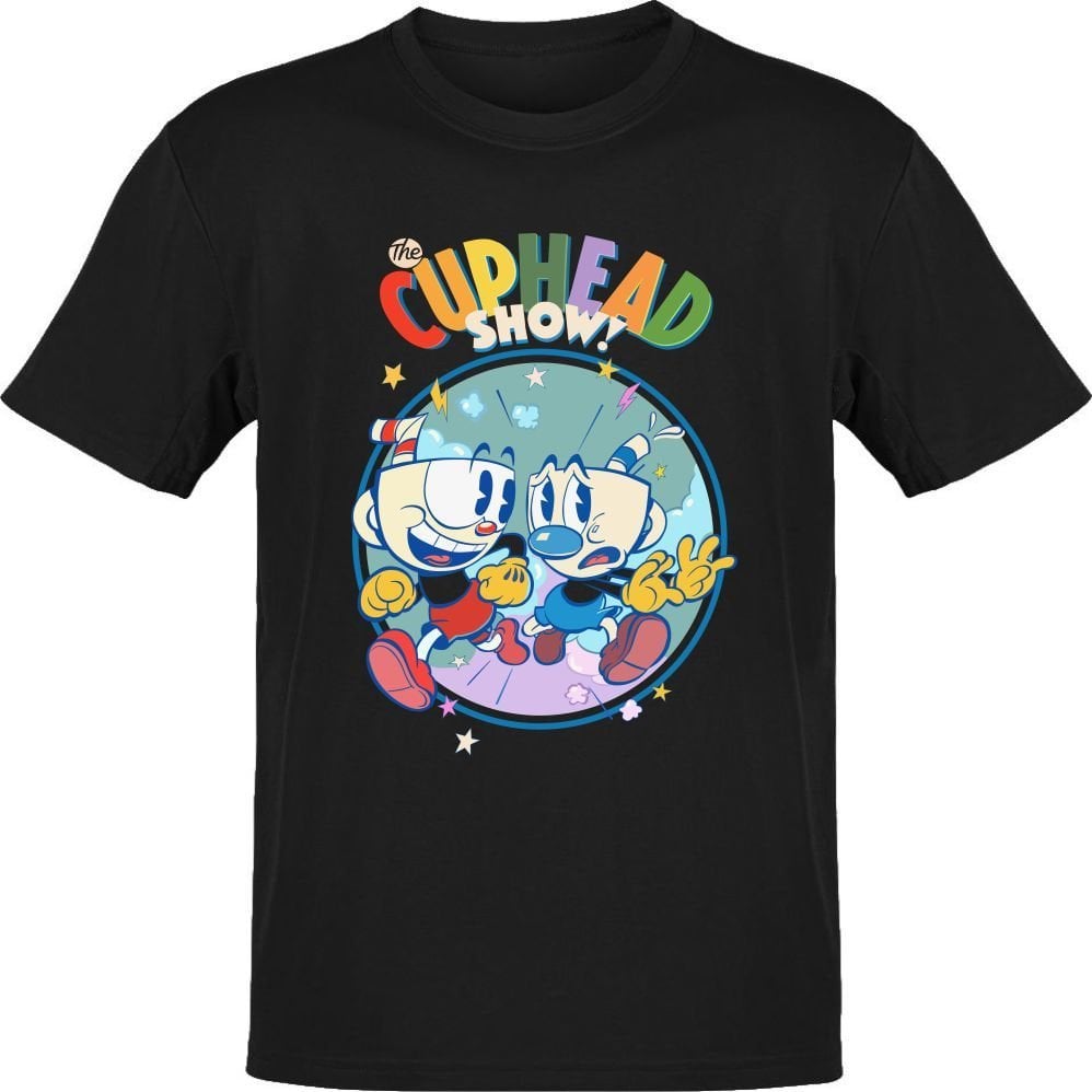The Cuphead Show Siyah T-Shirt