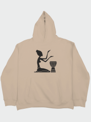 African Drum Player Oversize Hoodie