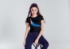 Paint Blue Siyah T-Shirt