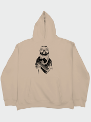 Bandanalı İskelet Oversize Hoodie