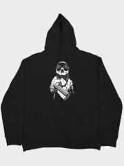 Bandanalı İskelet Oversize Hoodie