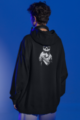 Bandanalı İskelet Oversize Hoodie