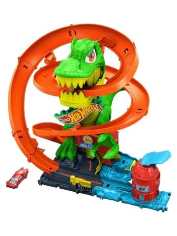 Hot Wheels T-Rex ve İtfaiye İstasyonu Oyun Seti JBM73