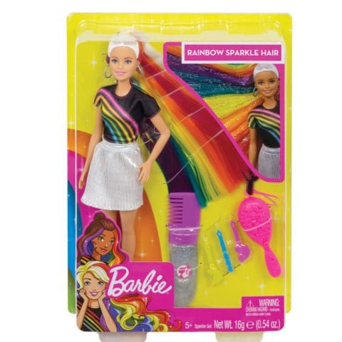 Barbie Gökkuşağı Renkli Saçlar Bebeği FXN96