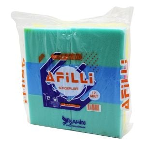 ŞAHİN AFİLLİ KOD-190 ( KÜÇÜK=16.5 X 11.5 X 3.8CM ) ( RENKLİ ) ( TEMİZLİK & SIVACI ) SÜNGERİ*12X24