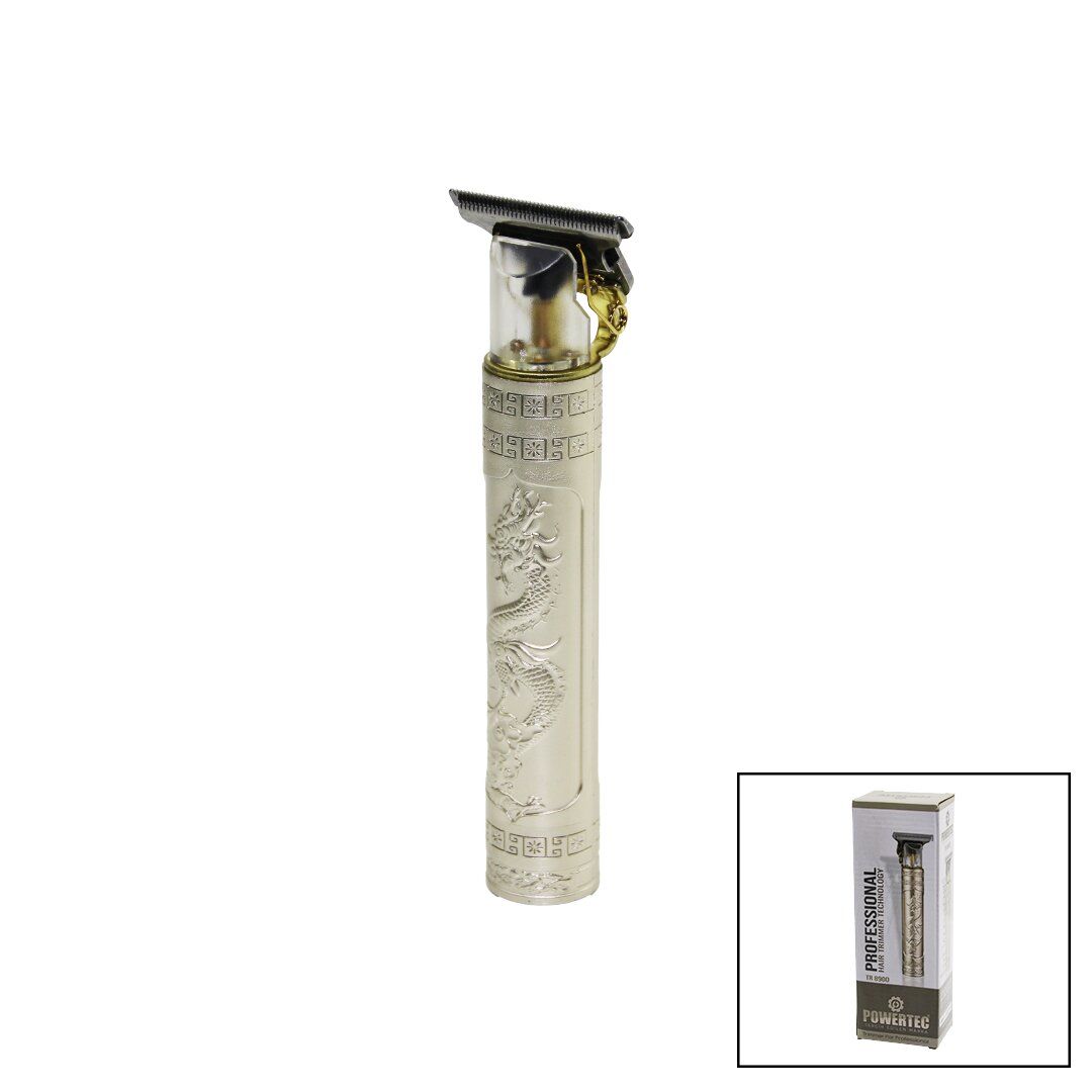 POWERTEC TR-8900 (PARLAK) SAKAL& ENSE& SAÇ ÇİZİM TRAŞ MAKİNESİ (USB ŞARJ) (BASKILI GÖVDE) (T BIÇAK) (HIZLI ŞARJ) (LİTYUM PİL)*40