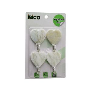 İBİCO İ17-007 ( 4PCS ) ( MERMER DESENLİ ) ( METAL UÇLU ) PLASTİK ASKI ( YAPIŞKANLI MONTAJ ) ( 2.5KG TAŞIMA )*12X20