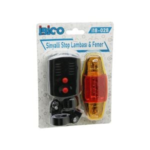 İBİCO İ18-028 ( 2İN1 ) BİSİKLET ( COB LED FENER ) & ( SİNYALLİ STOP LAMBA ) ( PİLLİ )*120