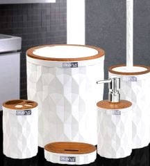 İBİCO OKY-467-3-A-B-K-S ( DİAMOND ) ( AHŞAP & MİX ) 5PCS BANYO SETİ*4=K