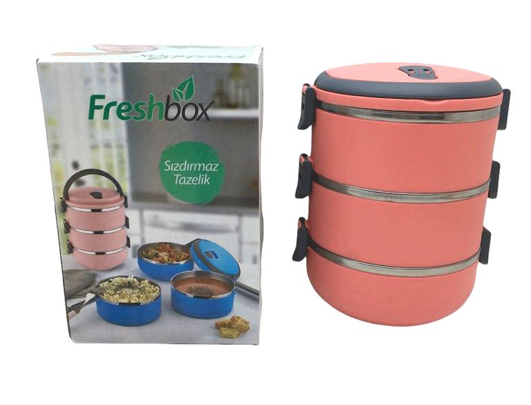 FRESHBOX ( KOYU PEMBE ) ( 3LÜ ) SEFER TASI SAKLAMA KABI ( 1.8LT )*24