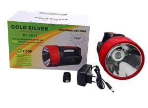 GOLD SILVER GS-2621 15W LED 2İN1 UZUN ARAMALI ADAPTÖR ŞARJLI EL FENERİ PROJEKTÖR*16            Q9