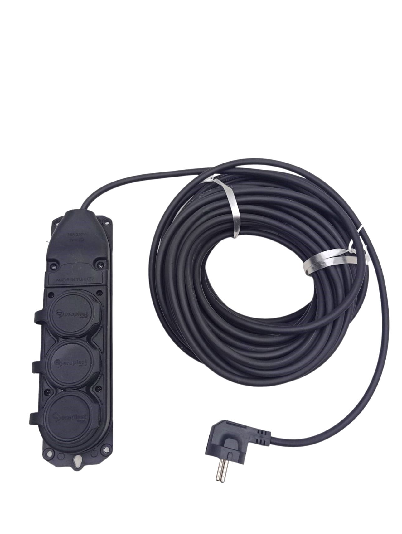 VEETRİN S-31520-3 ( 3LÜ & 20MT ) ( KAUÇUK PRİZ ) UZATMA KABLOSU ( 3X1.5 CCA KABLO ) ( ŞEFFAF PENCERELİ BEZ ÇANTA )*6