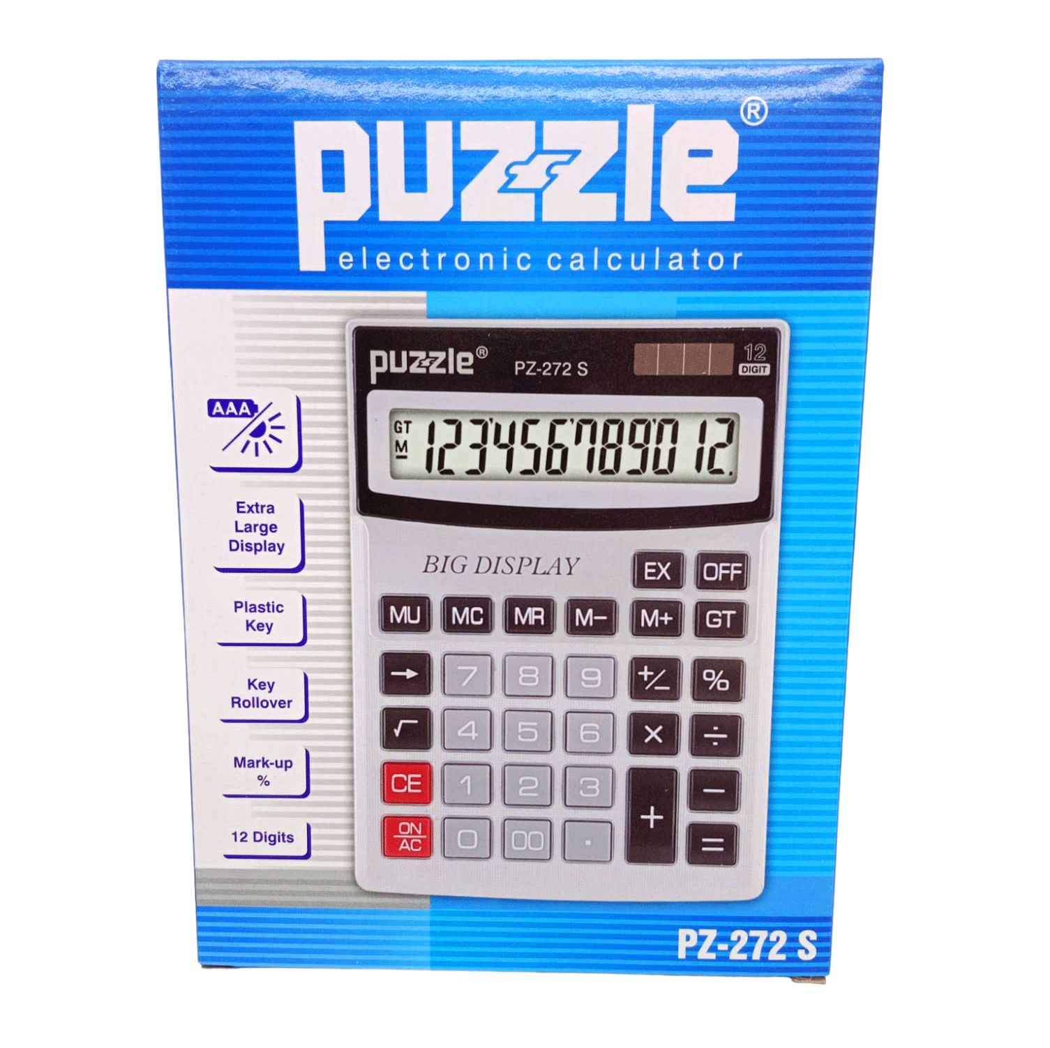 PUZZLE PZ-272S ( 12 HANELİ ) HESAP MAKİNESİ*120