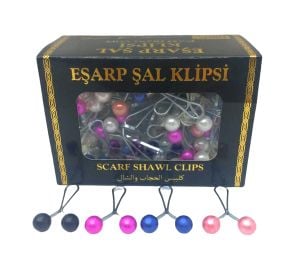 İBİCO ( ŞK-150 ) SCARF SHAWL ( BONCUKLU ) ( RENKLİ &TEK RENK ) ( 100PCS ) EŞARP BAŞÖRTÜ & ŞAL KLİPSİ*100