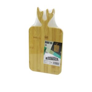 İBİCO İ22-223 ( DİKDÖRTGEN=22X38CM ) AHŞAP BAMBU KESİM PANOSU & KESME TAHTASI (GEYİK BOYNUZ FİGÜR SAPLI)*24