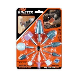 KINETEX KTX-2486 ( 10PCS ) KALIPCI TAŞLAMA SETİ (TEMİZLEME & PARLATMA & ÇAPAK ALMA)*12X10