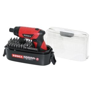 RODEX RDX-308 (53PCS BİTS UÇ) (ŞARJLI) VİDALAMA & TORNAVİDA (RPM 210) (1/4'' 6.35MM) (3.6V DC-1.5A Lİ-ION PİL) (ŞEFFAF PLS.ÇANTA)*8