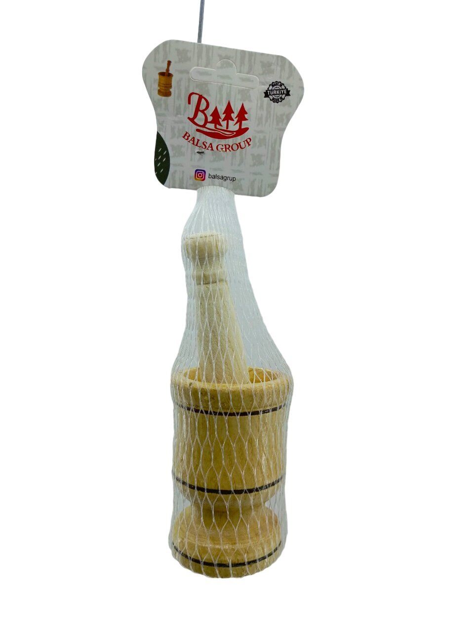 BALSA BLS-9007 ( AYAKLI & KÜÇÜK ) ( AHŞAP ) HAVAN  ( SARIMSAK DÖVECEK ) ( FİLELİ AMBALAJ )*80