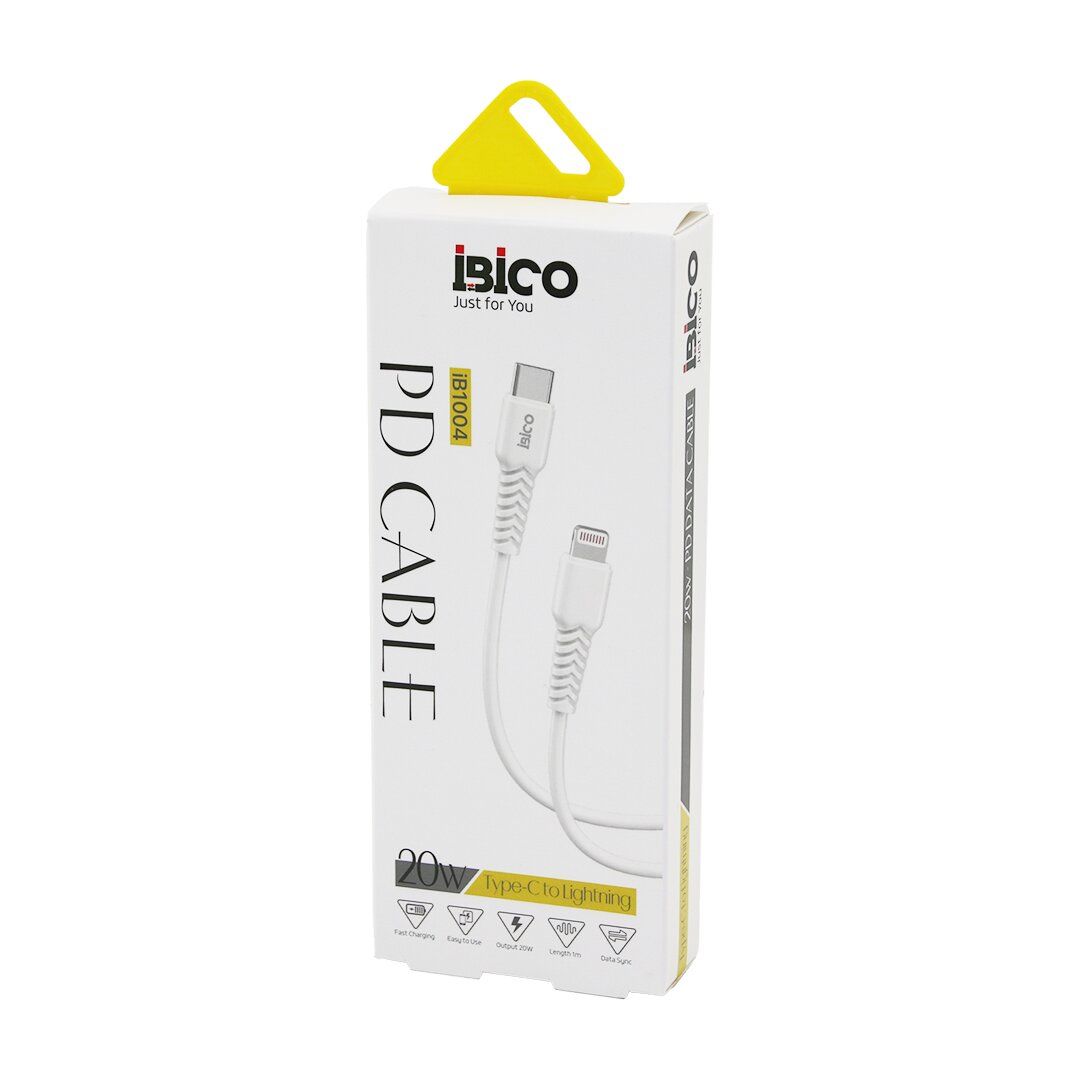 İBİCO İB-1004 ( TYPE-C TO=( İPHONE ) ( KABLO ) ( 20W ) ( HIZLI ) TELEFON ŞARJ & DATA KABLOSU=1MT ( 3400mA )*10X1