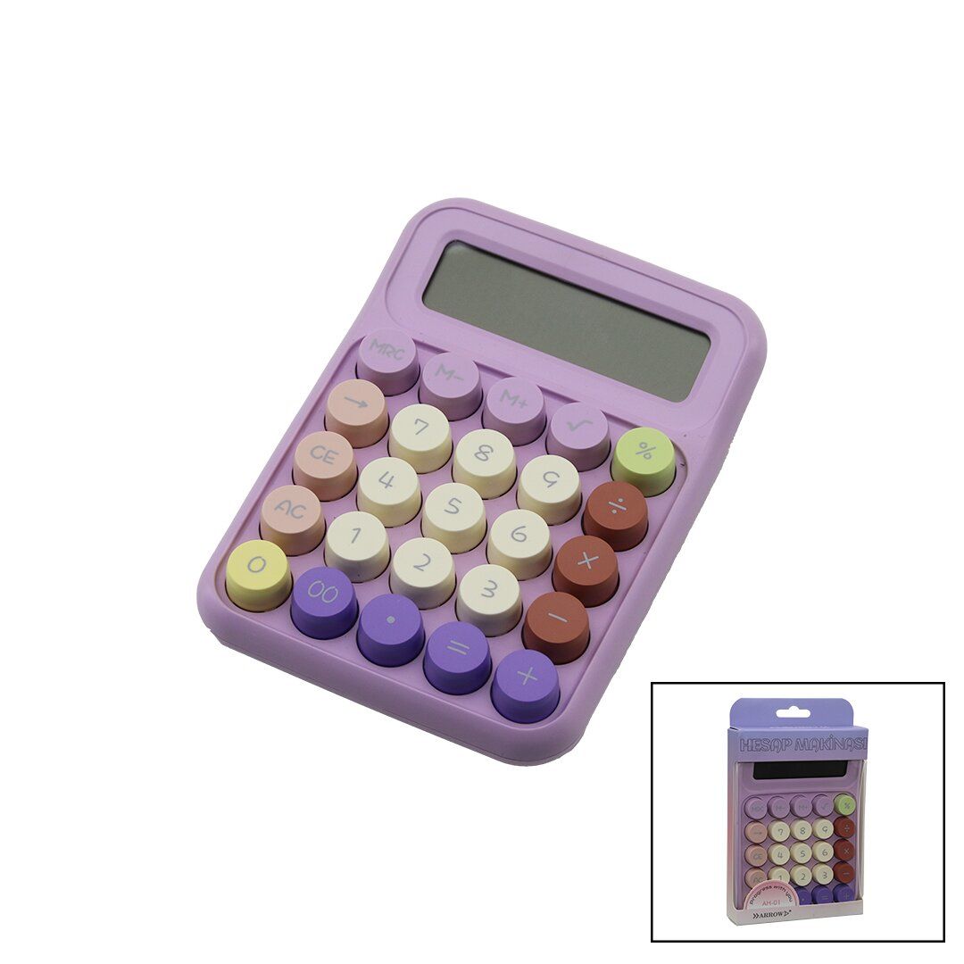 ARROW AH-01 ( DAKTİLO TUŞ MODELİ ) ( 12 HANELİ ) HESAP MAKİNESİ ( MİX RENKLİ ) ( PİLLİ ) ( 15.7 X 11.1 X 2.7CM ) ( 166GR )*240