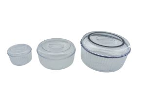 CRYSTAL WARE F-402 ( 3PCS SET ) ( YUVARLAK & 4750ML ) SAKLAMA KABI ( MİKA & KRİSTAL PLASTİK )*12=K