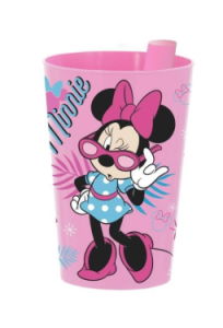 340 CC LİSANSLI KENDİNDEN PİPETLİ PP BARDAK-GÖZLÜKLÜ MİNNİE MOUSE *36