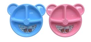 PLASTLİFE KP-144 AYICIK 3 BÖLMELİ RENKLİ MAMA TABAK*45
