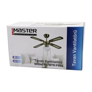 MASTER MTR-F950 (BRONZ METAL GÖVDE & KAHVE AHŞAP 4-KANAT) (2İN1=TAVAN VANTİLATÖR & AVİZE LAMBA) (42'') (MOTOR-55W) (LED-45W)*1