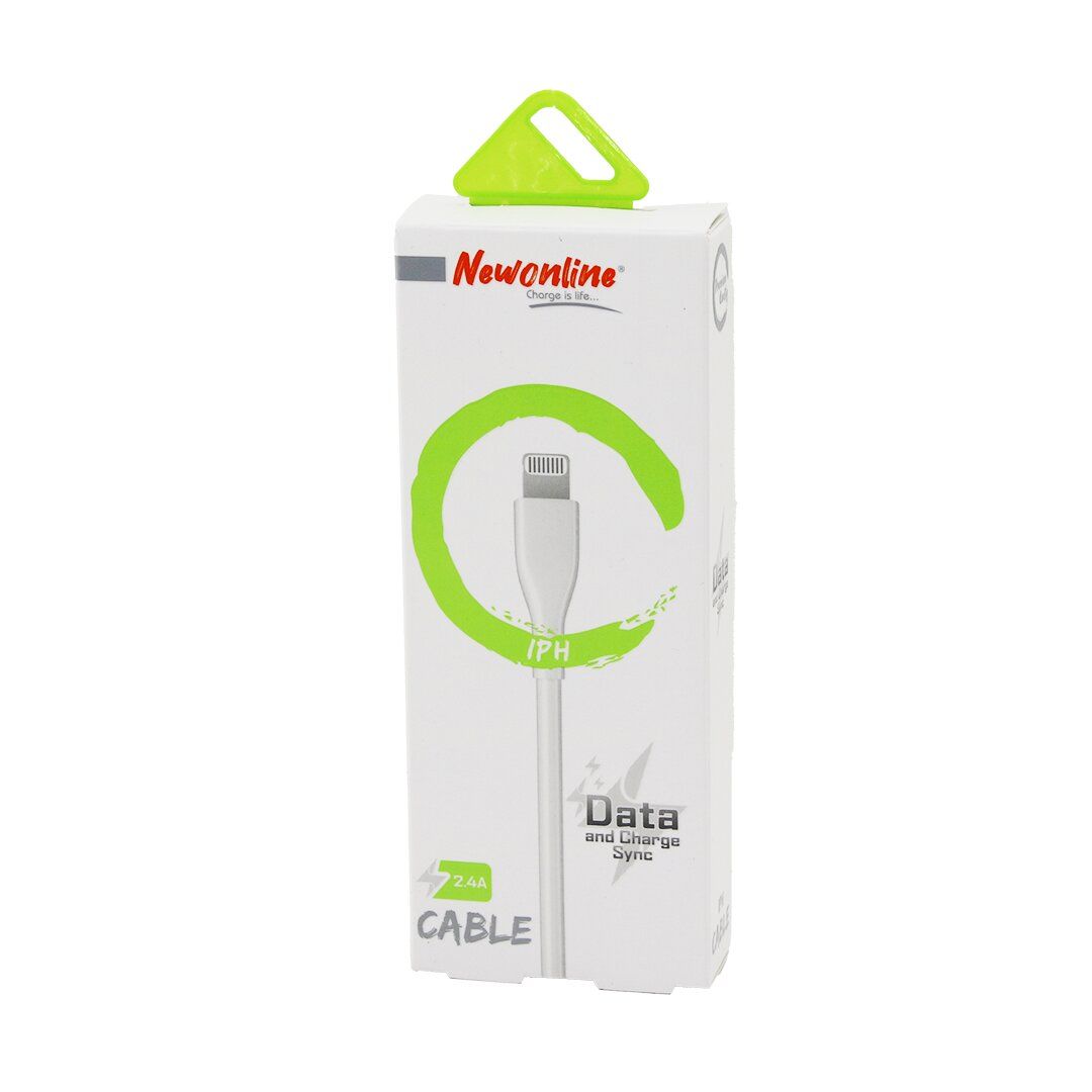 NEWONLİNE NW-IPH-KB ( İPHONE & USB ) CEP TELEFON & DATA ŞARJ KABLOSU ( 2.4A & 1MT )*200