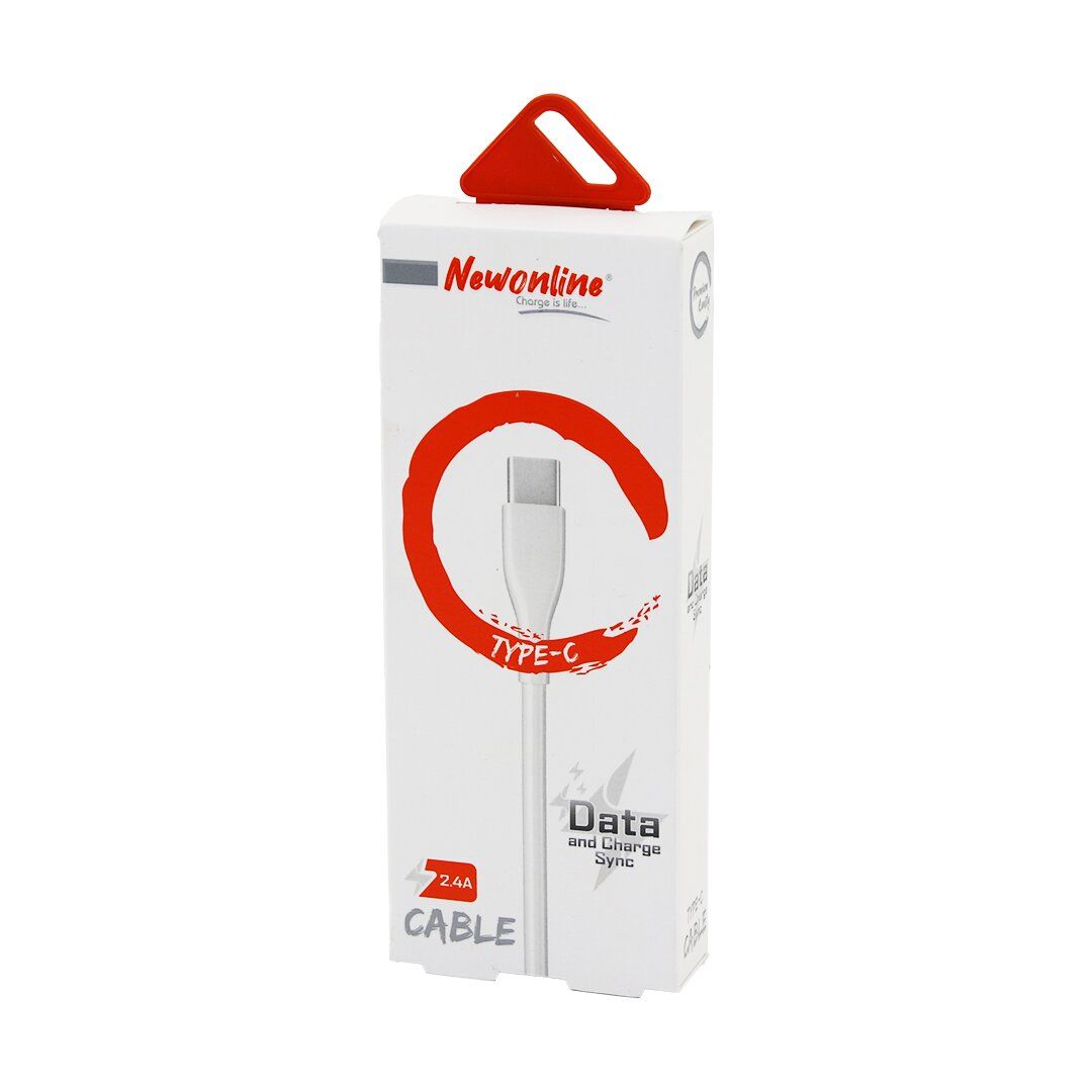 NEWONLİNE NW-TYPC-KB ( TYPE-C & USB ) CEP TELEFON & DATA ŞARJ KABLOSU ( 2.4A & 1MT )*200
