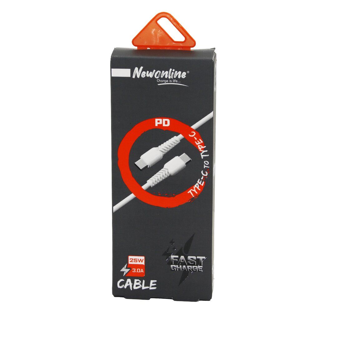 NEWONLİNE NW-TYP-TYP ( TYPE-C & TYPE-C ) CEP TELEFON & DATA ŞARJ KABLOSU ( 25W ) ( 3.0A & 1MT )*200