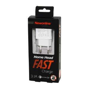 NMUNE YENİ NEWONLİNE HOME HEAD FAST NW-SMS-HEAD4 ( 3.1A ) ( HIZLI ) ( USB ) EV ŞARJ USB BAŞLIK*200