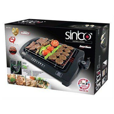 SİNBO SBG-7102 ELEKTRİKLİ IZGARA (2000W) (5 KADEMELİ TERMOSTAT=100-260℃) (KOKUSUZ & DUMANSIZ) (KOLAY TEMİZLENİR)*3