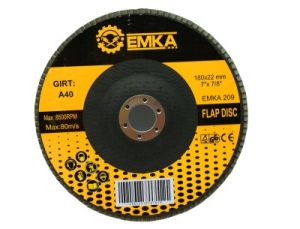 EMKA-209 FLAP DISC DİSK ZIMPARA A40 KUM 180X22MM*10X10