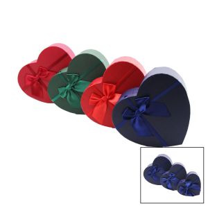 IVORY IVO-HED-320 ( 3PCS ) ( KALP ) ( DÜZ RENK ) KARTON HEDİYE KUTUSU ( KURDELALI ) ( 14-17-20CM )*36