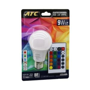ATC-RGB-9W ( KUMANDALI ) ( 9W=60W ) (RGB=16-RENKLİ) LED AMPUL (E27) (800 LÜMEN) (6500K) (25.000 SAAT ÖMÜR)*40