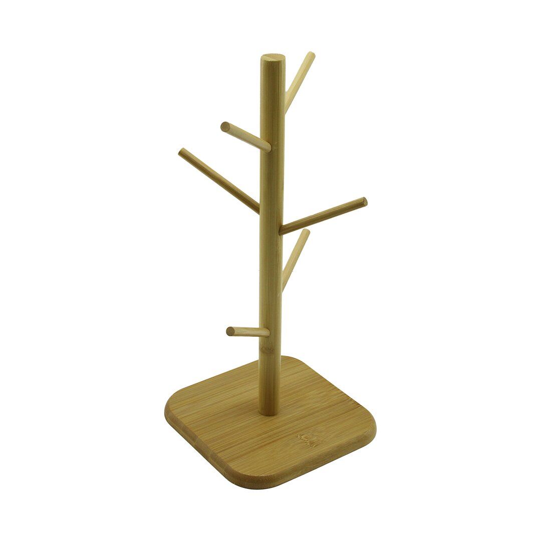 PABLITO HOME PBT-540 ( 6 KOLLU ) ( AHŞAP BAMBU ) ORGANİZER ASKILIK ( FİNCAN & KUPA BARDAK ) (KARE TABAN=16CM) (Y=34.5CM)*48