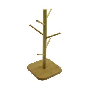 PABLITO HOME PBT-540 ( 6 KOLLU ) ( AHŞAP BAMBU ) ORGANİZER ASKILIK ( FİNCAN & KUPA BARDAK ) (KARE TABAN=16CM) (Y=34.5CM)*48