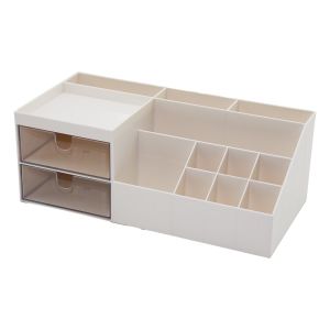 HOUSE BY HOUSE UR-3502 ( 2 ÇEKMECELİ + 12 BÖLMELİ ) PLASTİK MAKYAJ & TAKI ORGANİZER (12X24CM-- Y: 4-6-7-8-9CM)*24